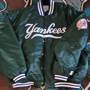STARTER Yankees Dark Green Satin Jacket